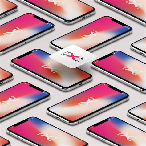 Iphone X Psd Mockup Isometric Pixeden Club