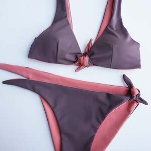 Reversible Bikini Set Xs Size Sustainable Swimwear Etsy