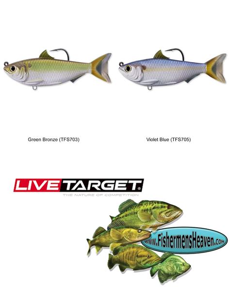 Live Target Threadfin Shad Swimbait Tfs115ms 45 Inch Choose Green Or