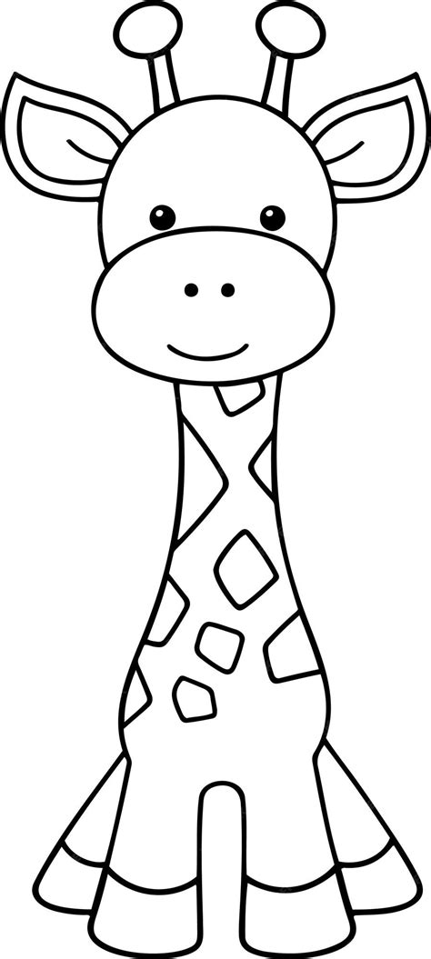 Premium Vector Giraffe Vector Illustration Black And White Outline