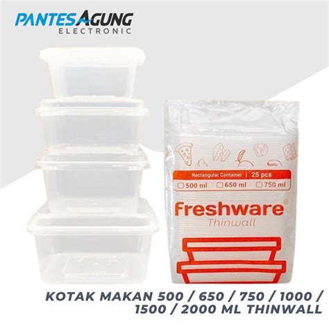 Jual 25 PCS PER PACK Kotak Makan 500 650 750 1000 1500 2000