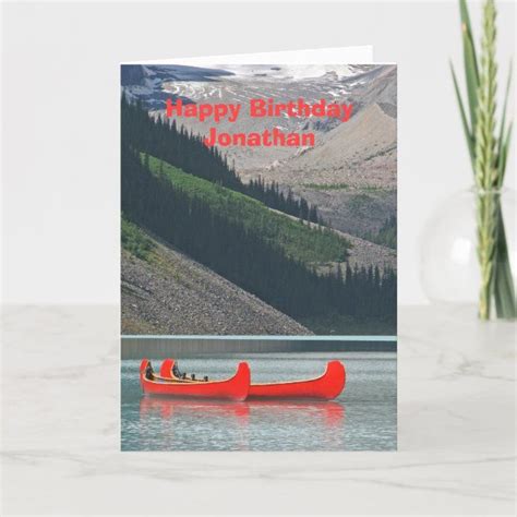 Happy Birthday Greeting Card Mountain Canoes Card Zazzle Birthday