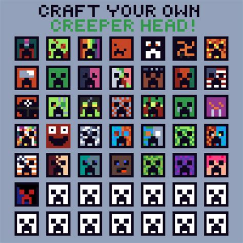 Minecraft Pixel Art Grid Creeper