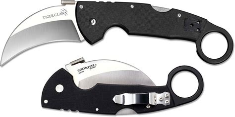 Cold Steel Tiger Claw 22c Karambit Knife S35vn Hawkbill Blade Black