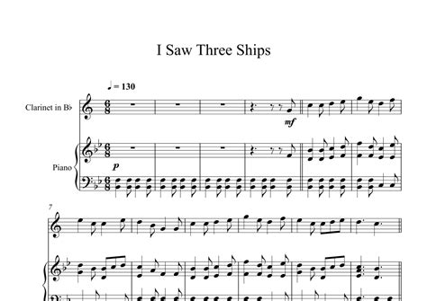 I Saw Three Ships Clarinet Piano Arr Digital Book Music Sheet