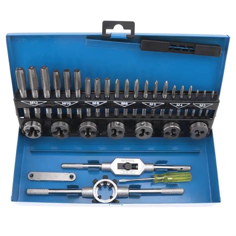 32pcs Set Hss Metric Tap And Die Set M3 M12 1st 2nd And Plug Finishing For Metalworking In Tap And Die