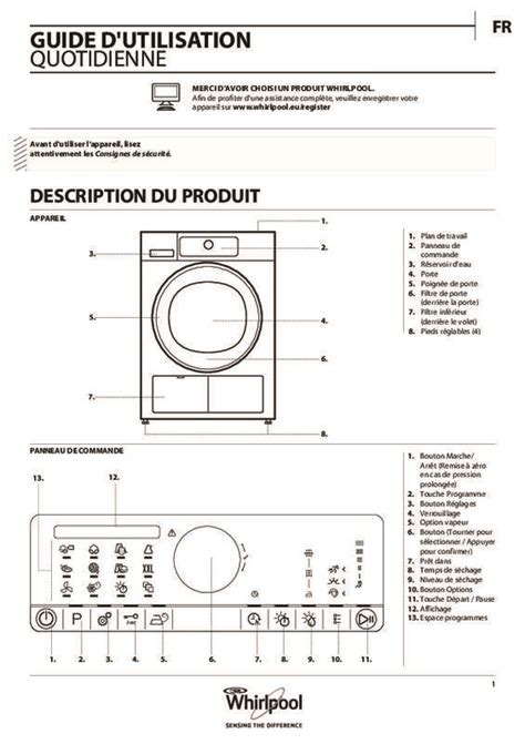 Notice D Utilisation WHIRLPOOL HSCX10441 SUPREME CARE PREMIUM