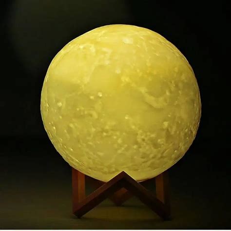 Rechargeable LED Night Light Moon Lamp 3D Print Moonlight Luna Bedroom