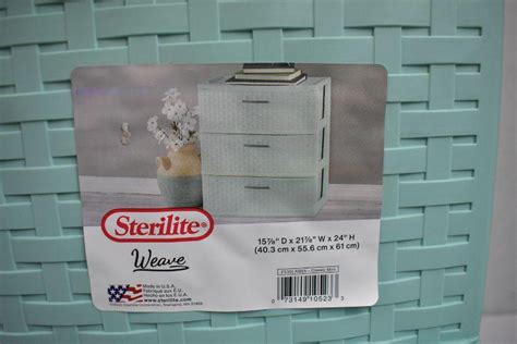 Sterilite Drawer Wide Weave Tower Classic Mint New Estatesales Org