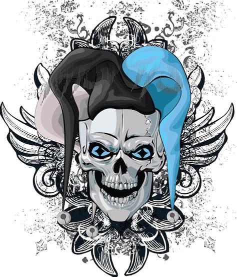 Premium Vector Joker Skull Head