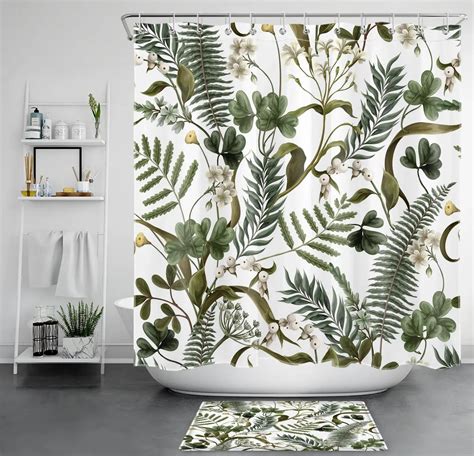 Refresh Your Bathroom With A Tropical Vibe Green Leaf And White Floral