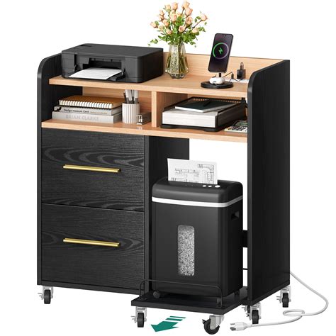 Dextrus Office File Cabinet With Charging Station And Paper Shredder