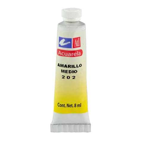 ACUARELA ATL 8ML 202 AMARILLO Atado De 12 Pzas Super Papelera