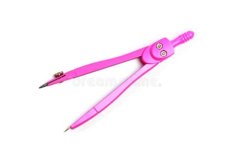 Pink Compasses For Drawing Carpenter`s Compass Divider Isolated On White Background Image