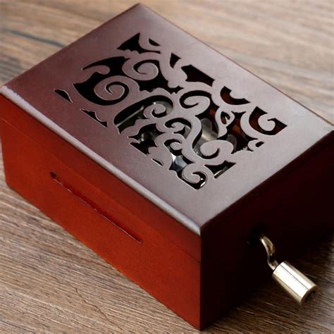 Tone Diy Hand Cranked Carved Music Box Classic Box With Hole Puncher