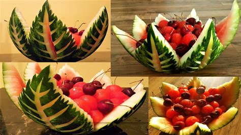 Easy Watermelon Carving। Watermelon Fruit Basket। Fruit Garnishing Art