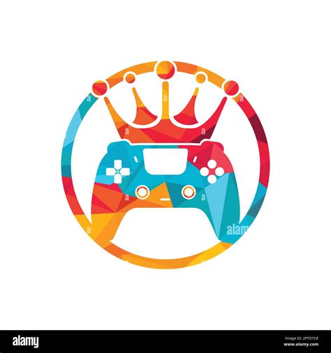 Game King Vector Logo Design Gamepad With Crown Vector Icon Design