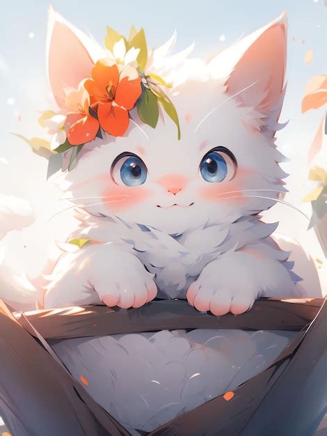 Cute Cat Anime Art Styles Premium Ai Generated Image