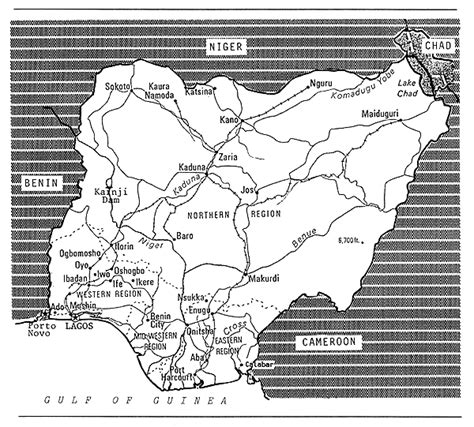 Map Of Nigeria Showing Rivers - Topographic Map World