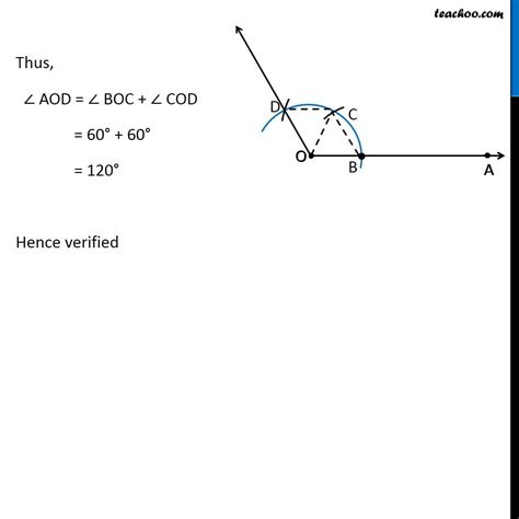 Construct an angle of 120° using compass - Ex 11.1