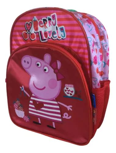 Mochila Peppa Pig Cherry Espalda Escolar Jardín 12 Color Rojo Diseño de