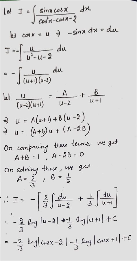 Evaluate Int Sinxcosx Cos2x Cosx 2 Dx