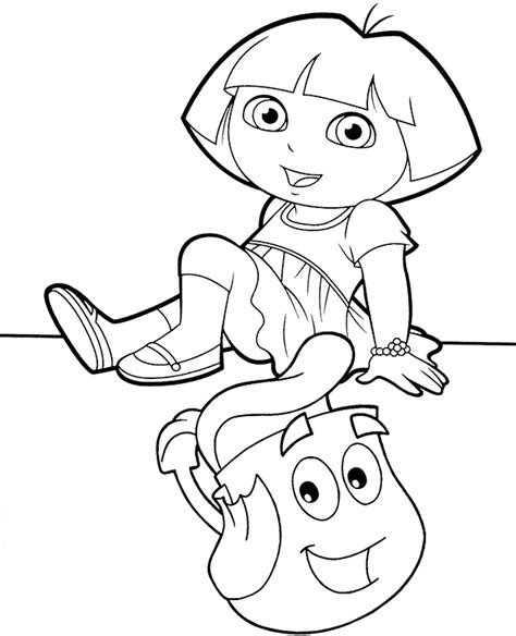 Dora The Explorer Backpack Coloring Pages