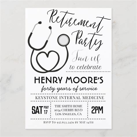 Doctor Nurse Retirement Party Invitation Zazzle Retirement Party