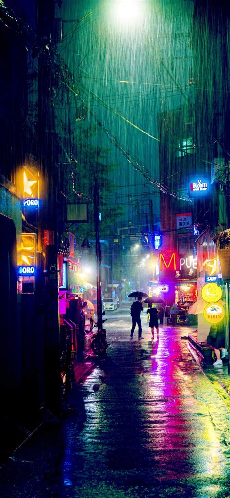 Rainy city street : r/MobileWallpaper