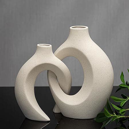 Amazon Lvases Snuggle Hollow Ceramic Vase Set Of 2 Nordic Modern