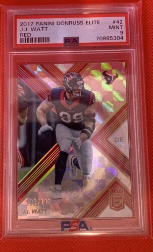 2017 Donruss Elite 42 J J Watt Red PSA 9 Mint EBay