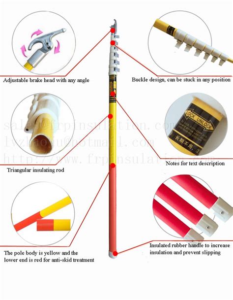 Buckle Type Push Button Type Fiberglass Telescopic Triangle Hot Rod Hot Stick Insulation
