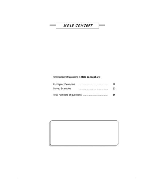 Mole Concept (Theory & Solved Ex.) Module-1 | PDF