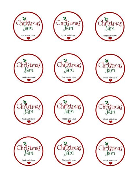 Free Printable Christmas Jam Labels