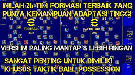 INILAH 26 TIM FORMASI POSISI TERBAIK PALING SPESIAL KHUSUS TAKTIK BALL