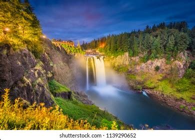 Snoqualmie Washington Usa Snoqualmie Falls Night Stock Photo 1139290652 ...