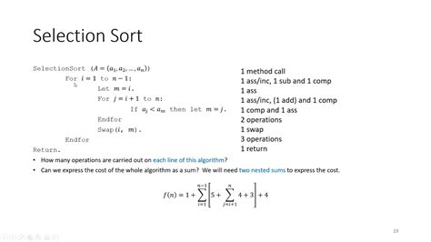 Selection Sort Runtime Analysis Discrete Math For Computer Science