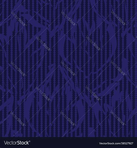 Blue floral seamless pattern with striped Vector Image