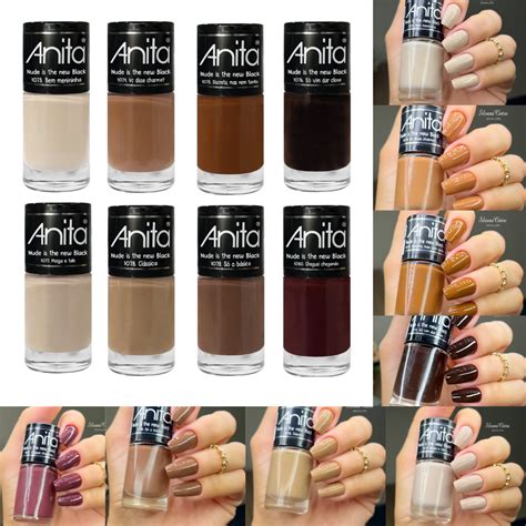 Kit Esmalte Anita Coleção Nude Is The New Black Cores Esmaltes Nudes Shopee Brasil