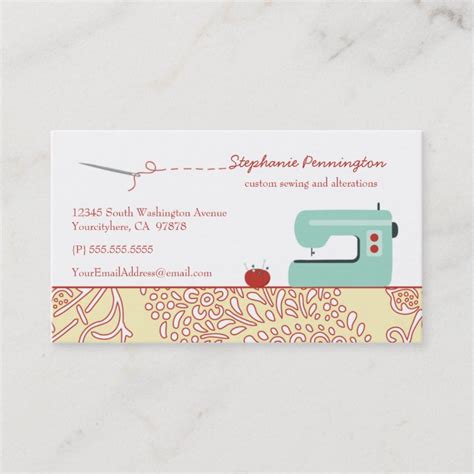 Fun Sewing Fashion Design Customized Business Card Zazzle