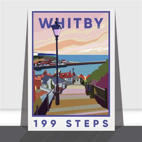 Whitby 199 Steps Travel Poster Print By Jonny Lancaster