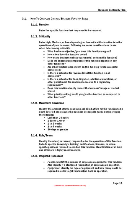 Small Business Continuity Plan Template In Word And Pdf Formats Page 11 Of 24