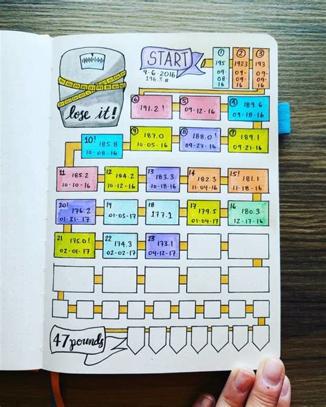 Bullet Journal For Weight Loss 12 Pages For Smashing Fitness Goals