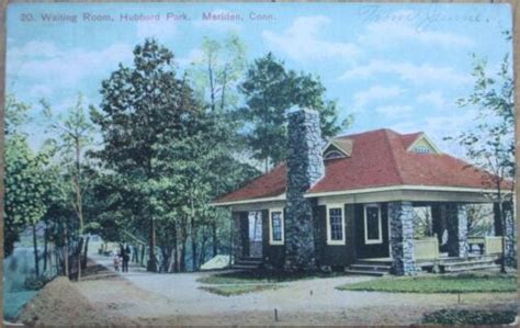 Meriden Ct 1907 Postcard Hubbard Park Waiting Room Connecticut Conn