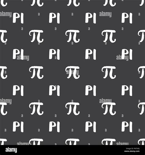 Pi Symbol Seamless Pattern Vector Illustration Hand Drawn Sketched