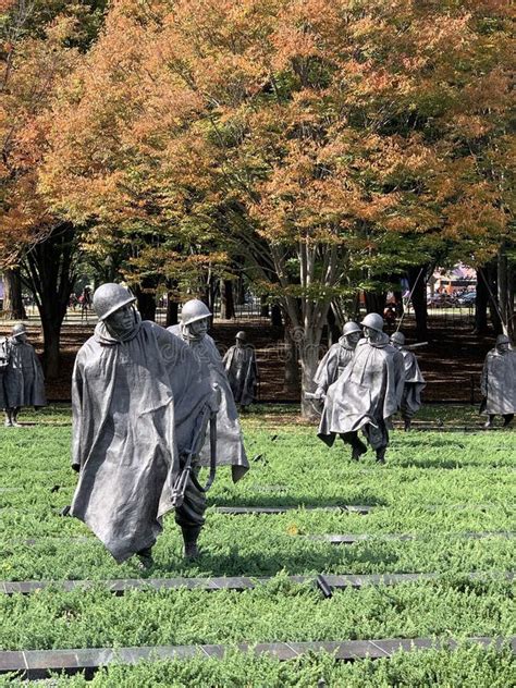 Group of Soldier Statues at Korean War Memorial in Washington D.C ...