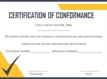 Certificate Of Conformity Template For Word Word Excel Inside New