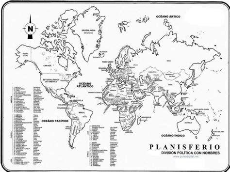 Mapas Del Planisferio Con Nombres Imagui