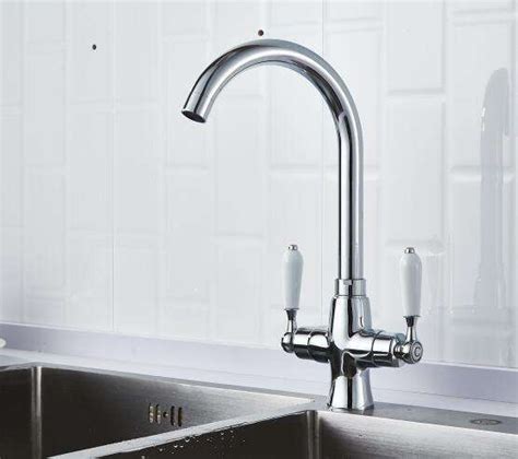 Luxury New Double Handle Hot And Cold Kitchen Sink Faucet Kitchen Mixer Chrome Black Kitchen