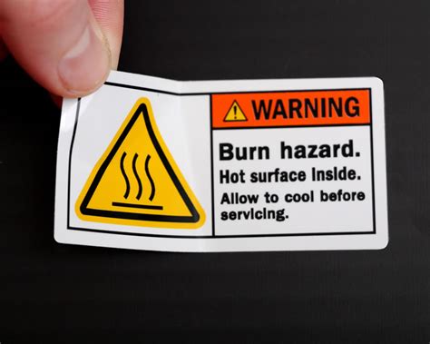 Hot Warning Labels Hot Temperature Indication